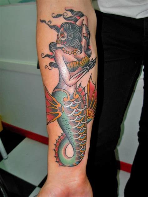 men mermaid tattoo|classic mermaid tattoos for men.